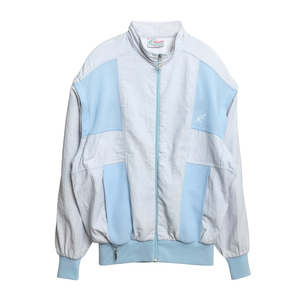 L'alpina (Italy) Seersucker Weave Powernet Mesh Paneled Track Jacket Arctic : L